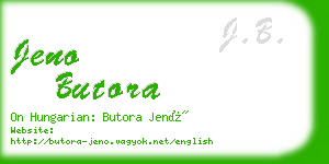 jeno butora business card